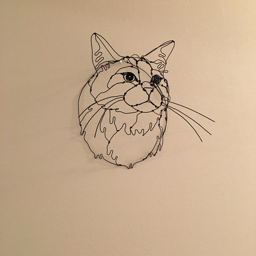 ワイヤーアート ワイヤークラフト 猫 ねこ ネコ【受注制作 ワイヤーアート ワイヤークラフト 猫 ねこ ネコ【受注制作