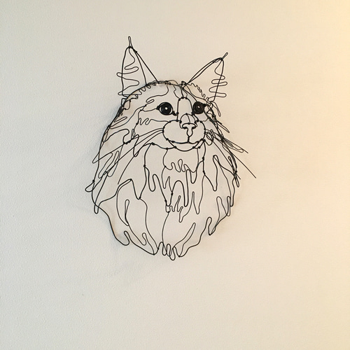 ワイヤーアート ワイヤークラフト 猫 ねこ ネコ【受注制作