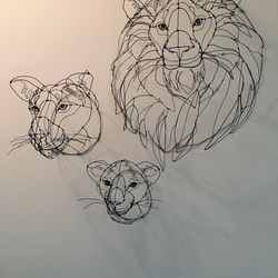 ワイヤーアート ワイヤークラフト ライオンの子　リーフ 10枚目の画像