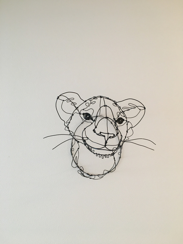 ワイヤーアート ワイヤークラフト ライオンの子　リーフ 2枚目の画像