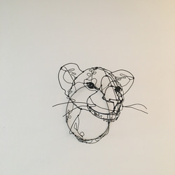 ワイヤーアート ワイヤークラフト ライオンの子　リーフ 3枚目の画像