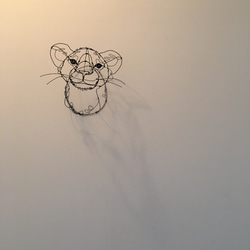 ワイヤーアート ワイヤークラフト ライオンの子　リーフ 5枚目の画像