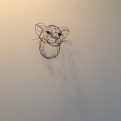 ワイヤーアート ワイヤークラフト ライオンの子　リーフ 6枚目の画像