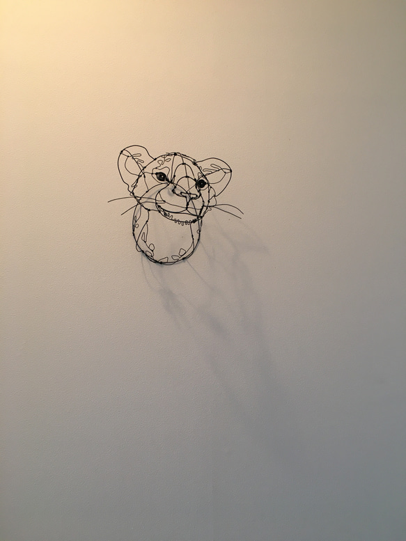 ワイヤーアート ワイヤークラフト ライオンの子　リーフ 6枚目の画像