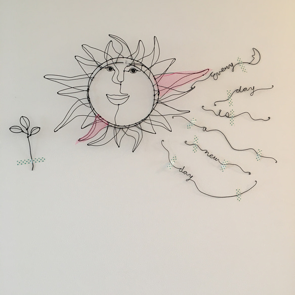 ワイヤーアート ワイヤークラフト 太陽 毎日が新しい日なんだ  