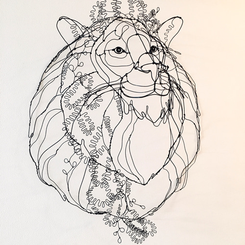 ワイヤーアートライオン 受注生産 抜け出る 