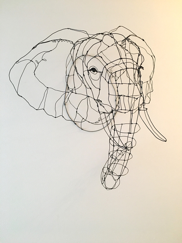 インテリア　アート　ワイヤーアート　オブジェ　象 インテリア アート ワイヤーアート オブジェ 象 ゾウ ワイヤー