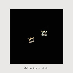 No.1 男士流行耳環，單耳，情侶，男女通用，小皇冠，雙耳皇冠，金色 - Melonkk 第3張的照片