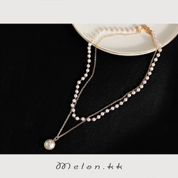 ネックレス チョーカー choker パール 小ぶり アクセサリー 通勤 上品 カジュアル 韓国風-Melon.kk 1枚目の画像