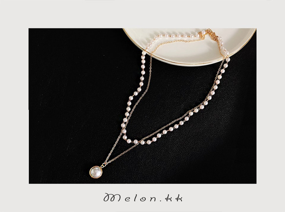 ネックレス チョーカー choker パール 小ぶり アクセサリー 通勤 上品 カジュアル 韓国風-Melon.kk 1枚目の画像