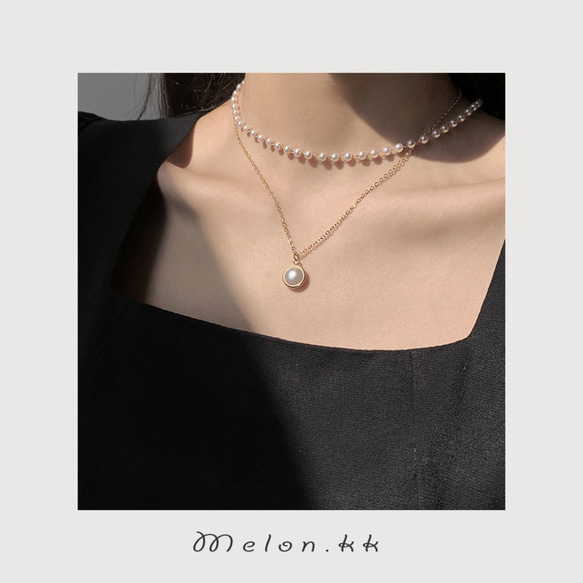 ネックレス チョーカー choker パール 小ぶり アクセサリー 通勤 上品 カジュアル 韓国風-Melon.kk 8枚目の画像