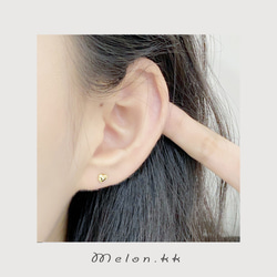 レディース ピアス 両耳用 小ぶり ハート シンプル 上品 カジュアル 可愛い 韓国風 おしゃれ-Melon.kk 5枚目の画像
