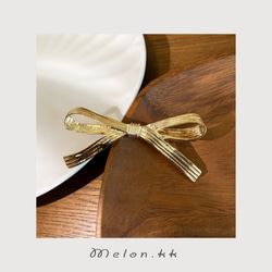 髮夾女士髮飾絲帶髮夾流行髮飾插花禮物韓國-Melon.kk 第4張的照片
