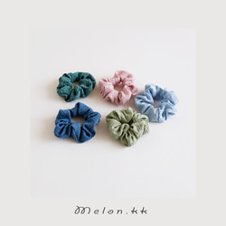 Scrunchie Summer Festival 髮飾縐紗彈力優雅時尚通勤髮飾 OL 夏季（8 色）- MelonKK 第2張的照片