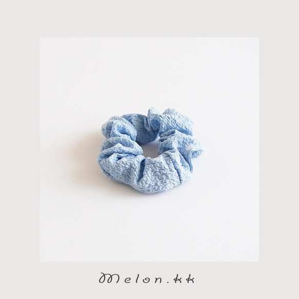 Scrunchie Summer Festival 髮飾縐紗彈力優雅時尚通勤髮飾 OL 夏季（8 色）- MelonKK 第4張的照片