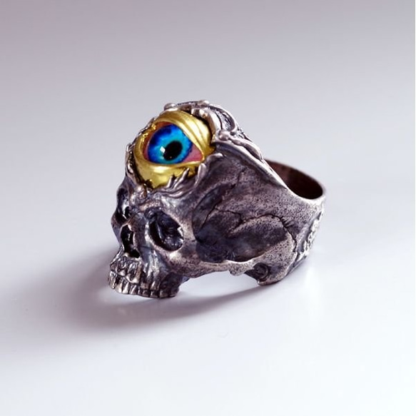 指輪 スカルリング Glare Skull グレア スカル 義眼 シルバーx