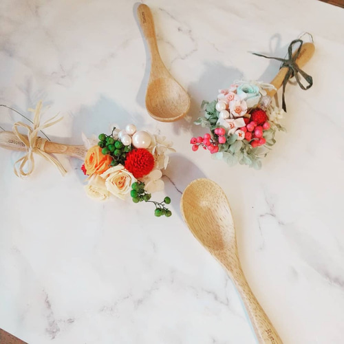 ブリザードフラワー スプーンアレンジ プリザーブドフラワー チョコ  