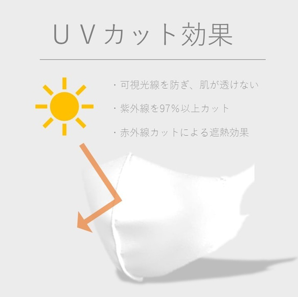 定番 UV 洗える 立体マスク 　お得な３枚セット　送料無料　 日本製  選べる３色　白・薄グレー・黒　 こども用　 3枚目の画像