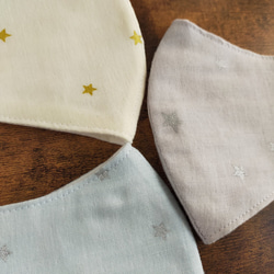 【ダブルガーゼ】散りばめられた星々 | ４サイズから選べる立体型布マスク 2枚目の画像