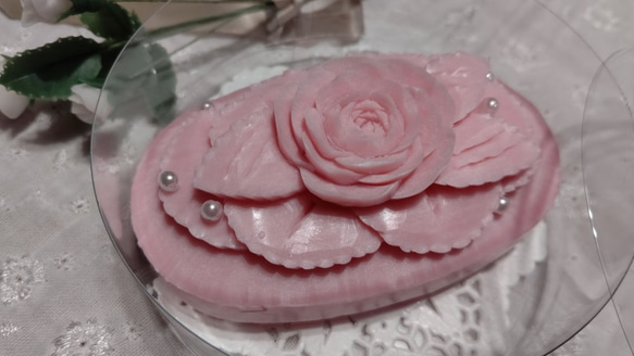 ソープカービング（ピンク）　石鹸彫刻 3枚目の画像