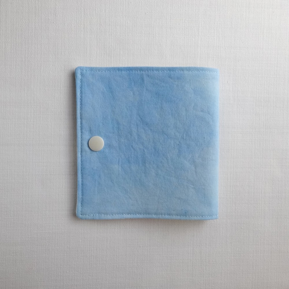 仮置き　マスクケース　ブルー　インコ　水彩風　着彩　セキセイインコ 4枚目の画像
