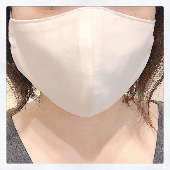 顔すっぽり大きめ立体マスク【刺繍レース/花/ピンク】 5枚目の画像