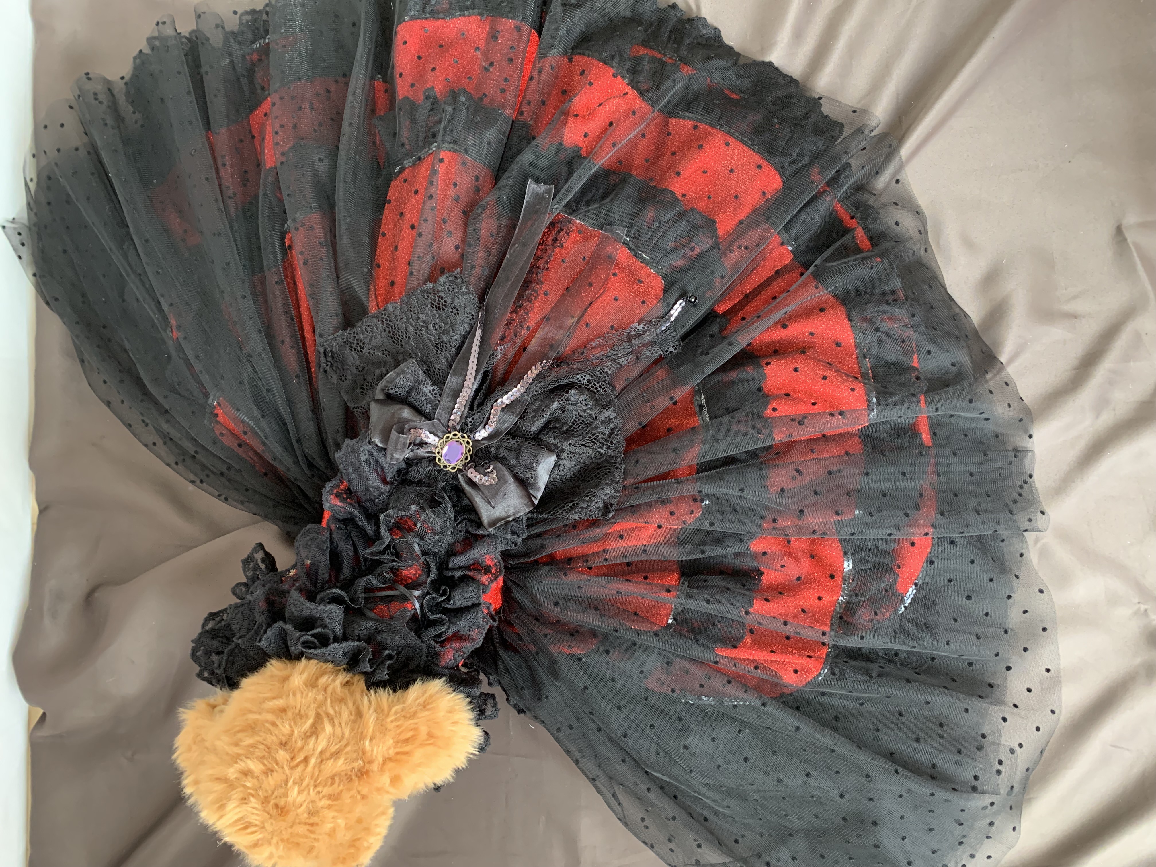 犬猫うさちゃん服　ブラックレースが映える！ロング丈ドレス