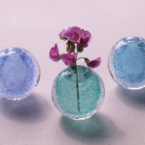 ギフトに】泡の一輪挿し（エメラルドグリーン） 一輪挿し・花瓶