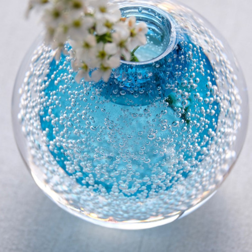 ギフトに】泡の一輪挿し（トルコブルー） 一輪挿し・花瓶・花器