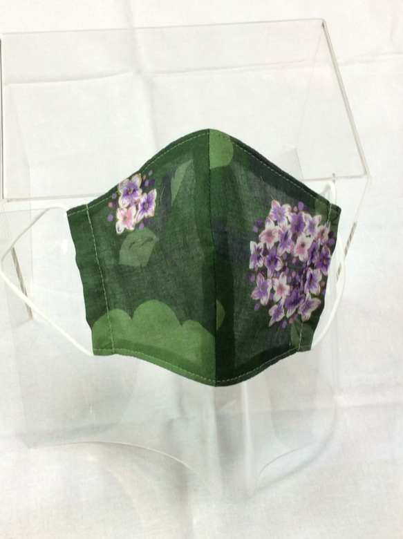立体マスク コットン紫陽花 大人サイズ 1枚目の画像
