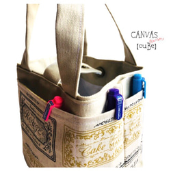 再入荷)ミニの実力♡CANVAS　cuBe 8pockets SP 帆布8号ミニトート　black 6枚目の画像