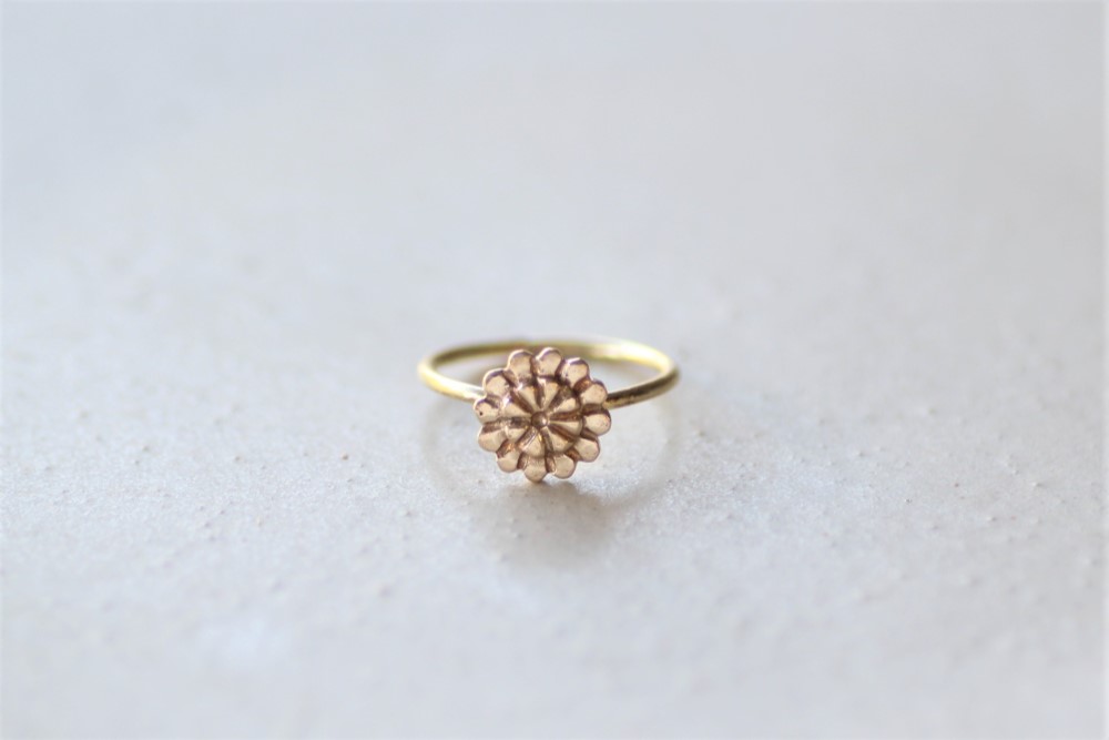 monyou菊リング　真鍮　2〜8号