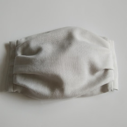 大きめ⭐ふっくらマスク　薄いグレー　プリーツ　フィルターポケット付き　ダブルガーゼ　 2枚目の画像