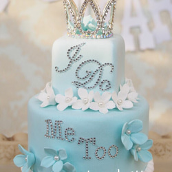 完全受注製作】シンデレラブルーのクレイケーキ(リングピロー) リング