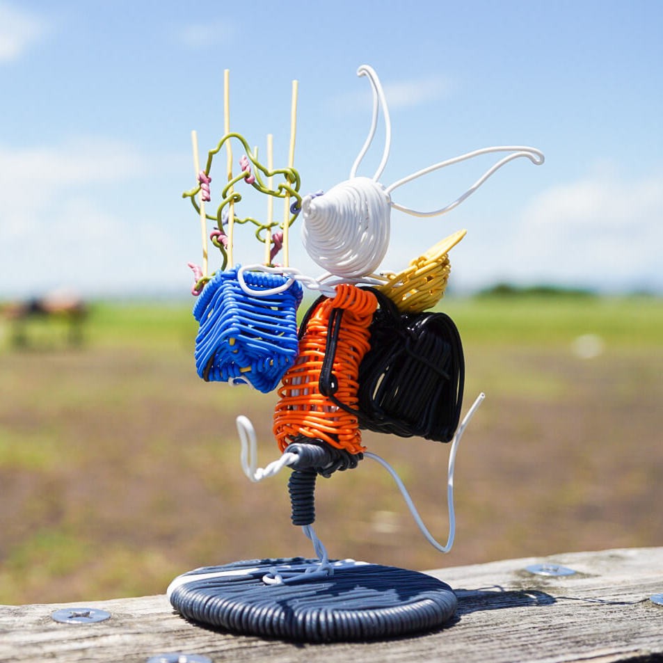 抽象アート yarn art　発泡スチロール　オリジナル 笛からのエネルギー