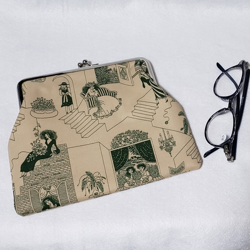 がま口ポーチ(大塚屋の紙袋のデザイン)) ポーチ のぞみ 通販 10227311