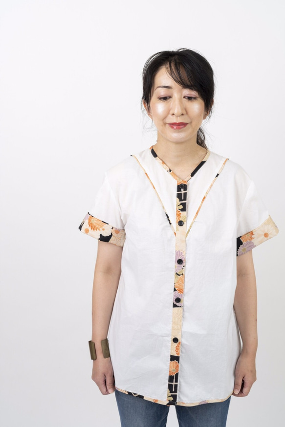 KIMONOパイピングTシャツ 2枚目の画像