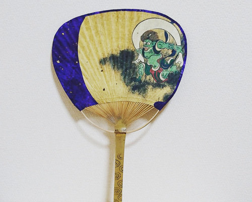 水玉一閑張り（いっかんばり） 一閑張り(いっかんばり)うちわ“浮世絵 風神” その他インテリア