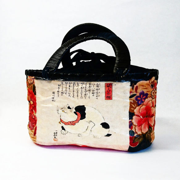 一閑張りバッグ“中袋付き”    『華と猫』 2枚目の画像