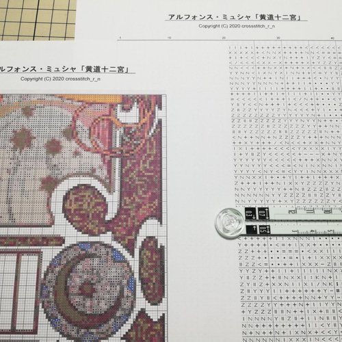 Mucha 桜草 アルフォンス・ミュシャ「桜草」クロスステッチ刺繍図案