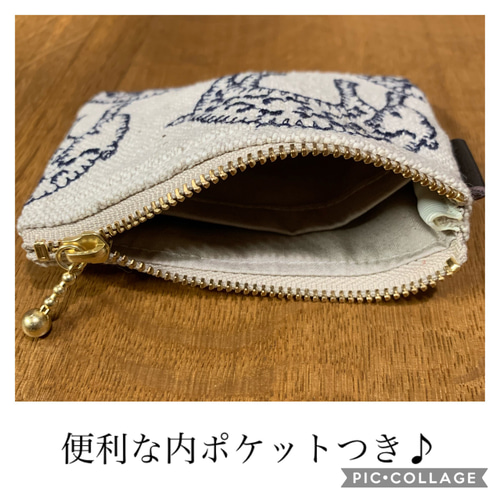 ミナペルホネン count beige ひつじ コインケース 内ポケット付き