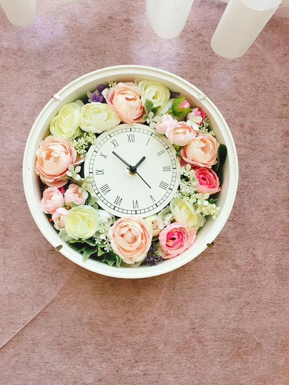 ★母の日フラワーギフト★セミオーダーアーティフィシャルフラワーの花時計 2枚目の画像