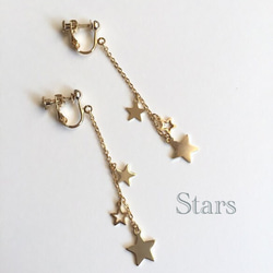 Gold starsイヤリング（ピアス） 1枚目の画像