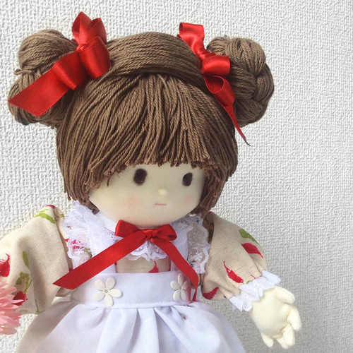 布人形 エプロン姿のお団子ちゃん AkoDoll#15-008 その他人形