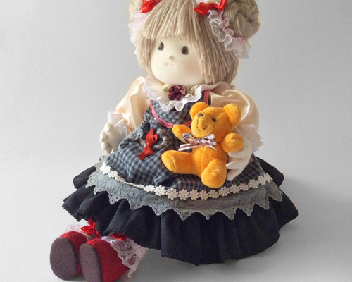 ハンドメイド　お人形 カントリードール♡ハンドメイド♡お人形♡ミニドール♡ - メルカリ