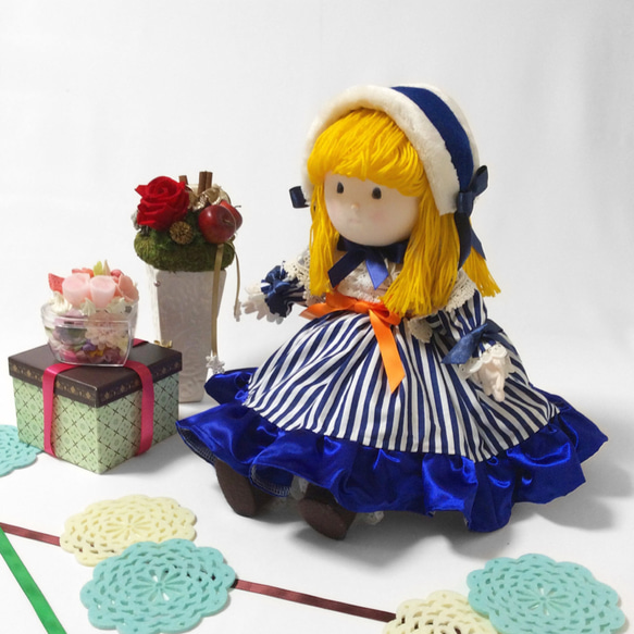 布人形 青いドレスのエミリー人形 AkoDoll#15-030 その他人形