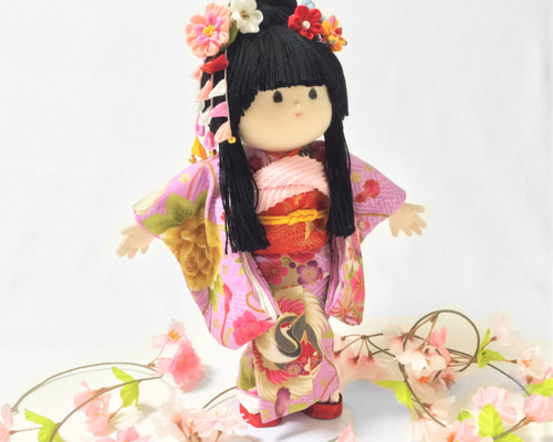 着物人形 あんみつ姫、つまみ細工 AkoDoll#16-006 その他人形