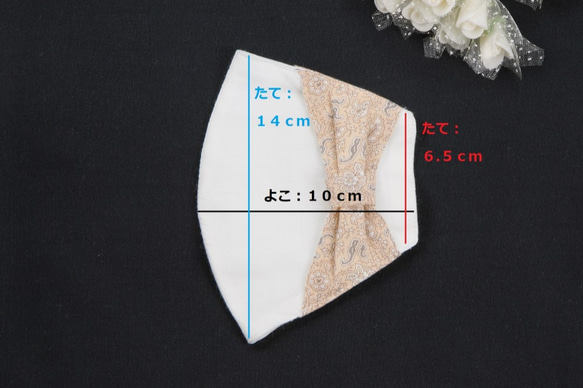 【送料無料】 《やわらかコットン》 不織布マスクの見える立体マスクカバー ▷◁ リボン（３色組）【Ｄセット】 6枚目の画像