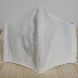 【送料無料】《大きめ》 綿１００％　立体布マスク　（オフホワイト） ＬＬサイズ２枚セット 5枚目の画像