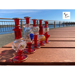 埃及玻璃克婁巴特拉瓶裝飾“紅色”花式瓶香水瓶香水瓶時尚可愛 第2張的照片